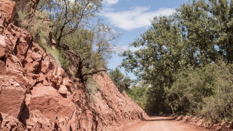 A dirt road of red earth