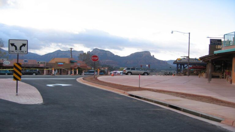 Construction zone in an intersection in Sedona