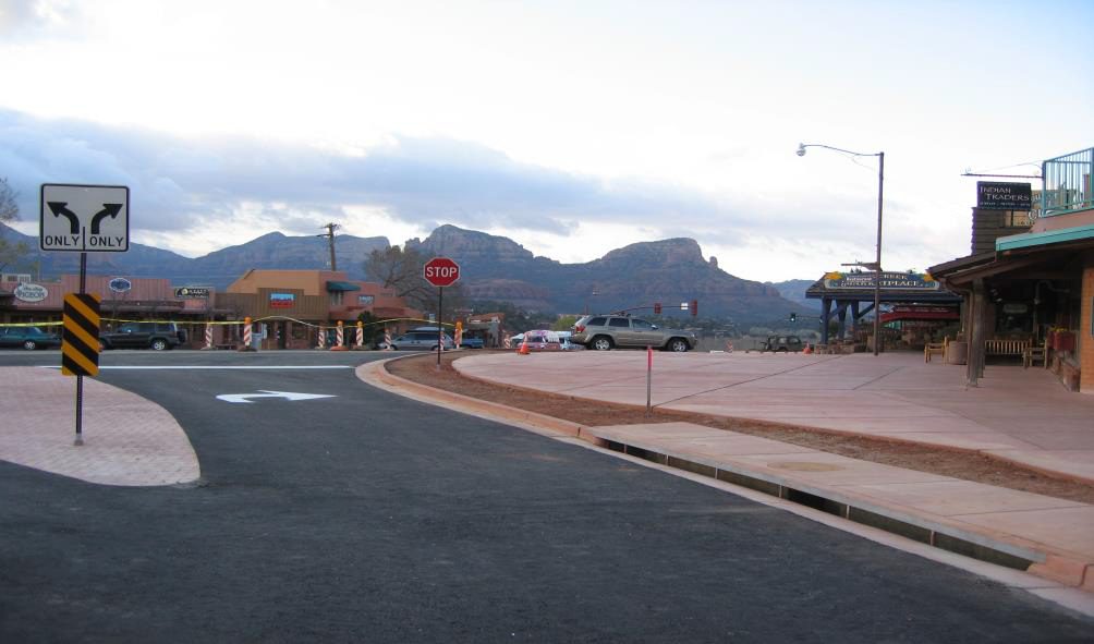 Construction zone in an intersection in Sedona