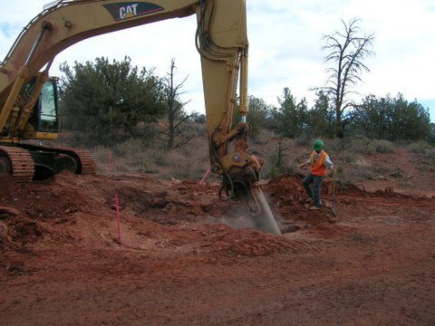 Drilling a hole with a machine