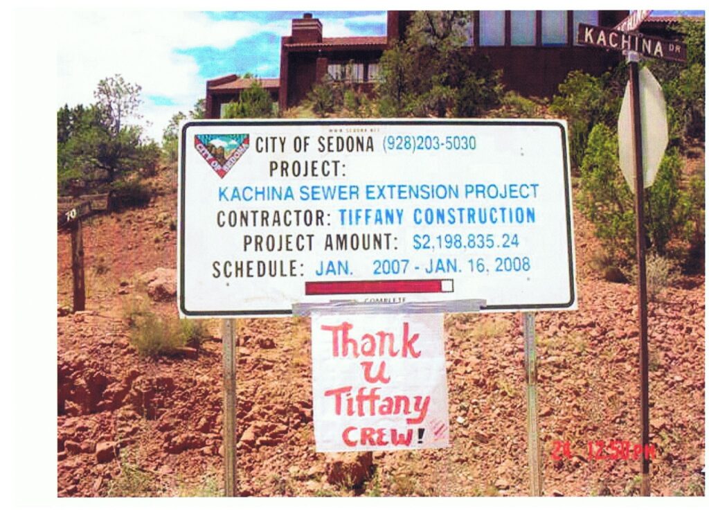 Photo of a sign for the project on Kachina Dr