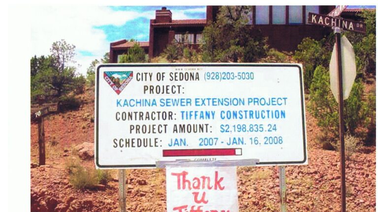 Photo of a sign for the project on Kachina Dr