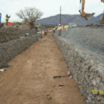 Rock lined drainage channel