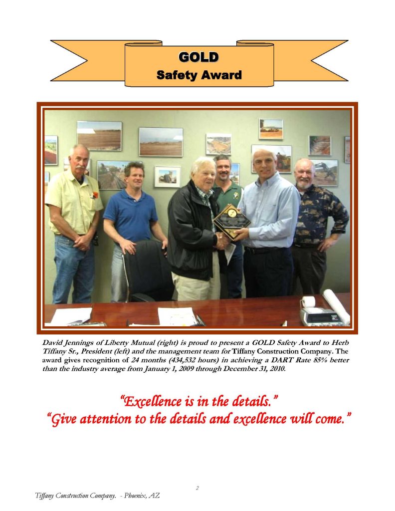 Liberty Mutual GOLD Safety Award 2010
